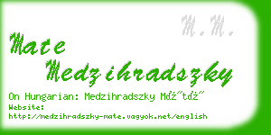 mate medzihradszky business card